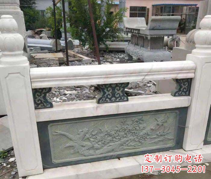 武汉园林景观大理石桥栏板石雕 (2)
