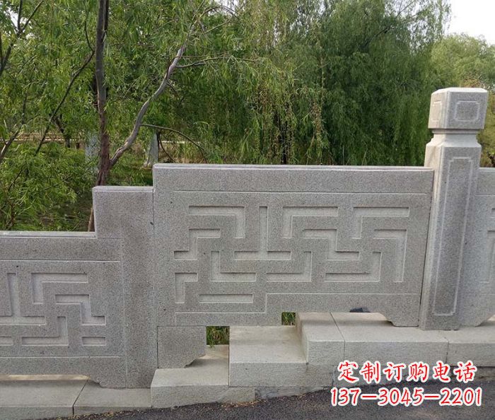 武汉园林景观大理石桥栏板石雕 (7)