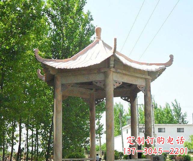 武汉园林景观单层石雕凉亭