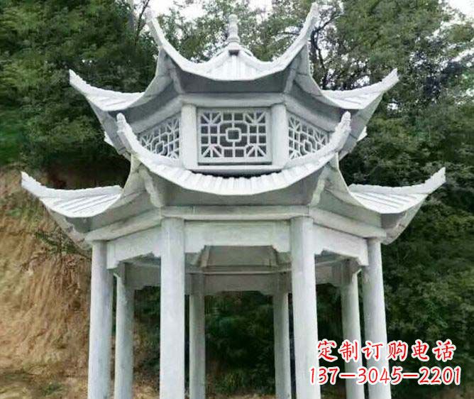 武汉园林景观多层凉亭石雕