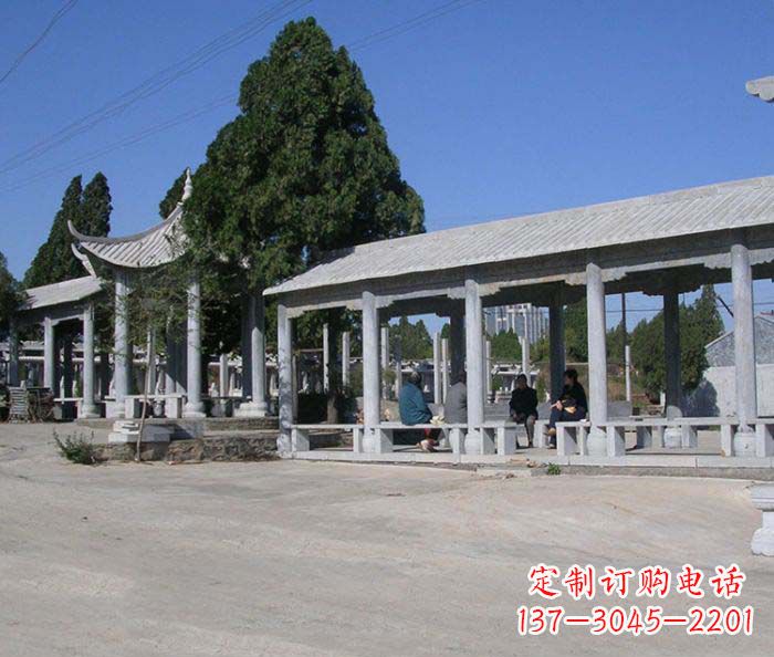 武汉园林景观仿古石雕长廊凉亭 (2)