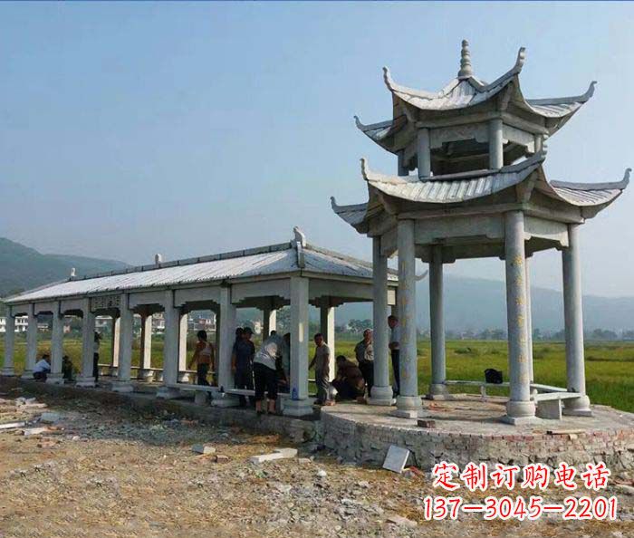 武汉园林景观仿古石雕长廊凉亭