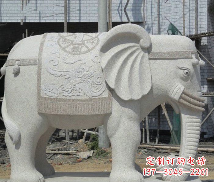 武汉园林景观驮宝大象石雕 (2)