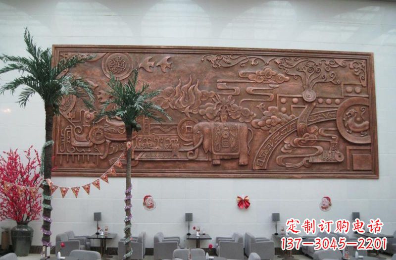 武汉招财进宝大象铜浮雕