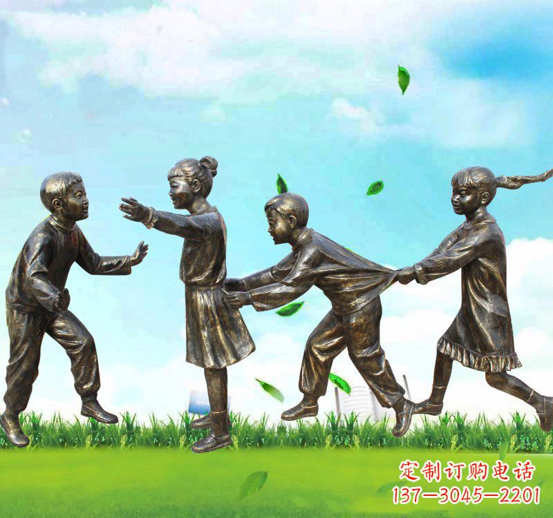 武汉铸铜老鹰捉小鸡儿童