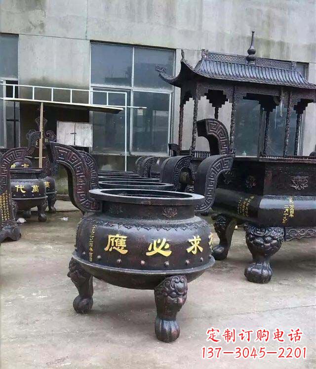 武汉铸铜寺庙香炉铜雕