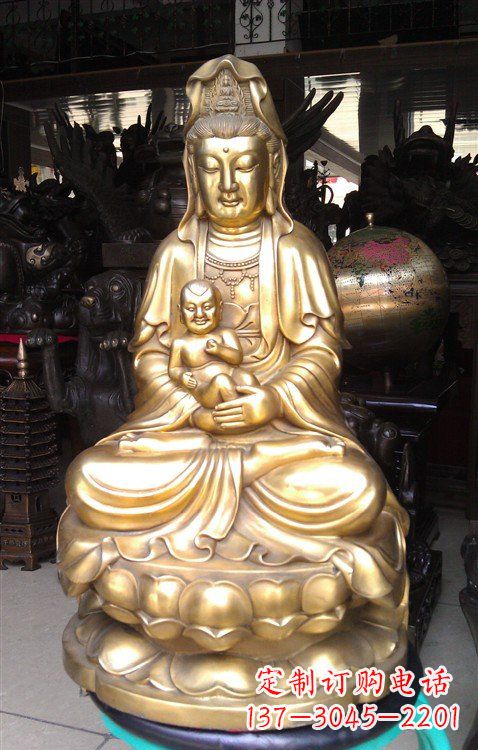 武汉铸铜送子观音雕塑