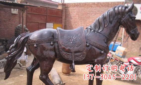 武汉紫铜马公园铜雕