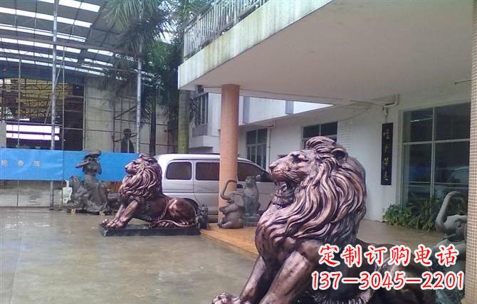 武汉紫铜西洋狮子铜雕