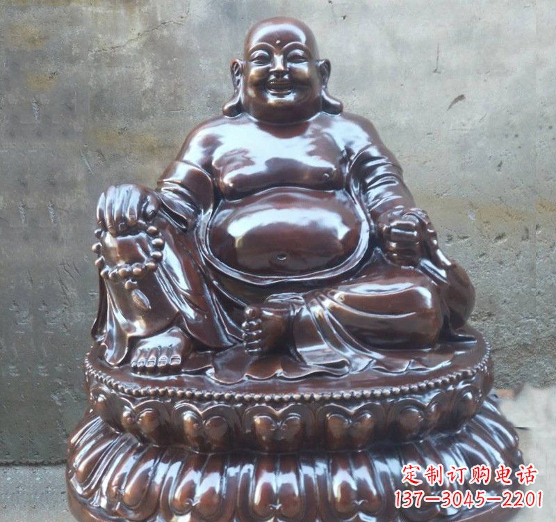 武汉宗教庙宇弥勒佛铜雕