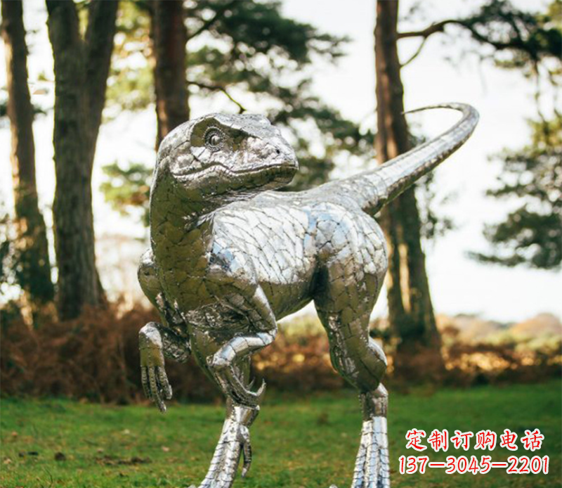武汉户外不锈钢恐龙雕塑